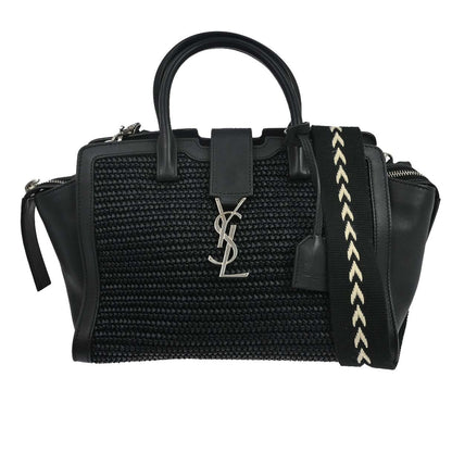 Saint Laurent Monogram Cabas Downtown Raffia and Leather Baby