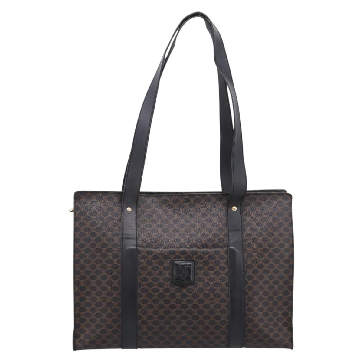 Celine Vintage Macadam Shopper Coated Canvas Large