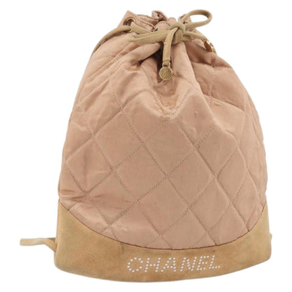 Chanel Vintage Drawstring Quilted Satin with Suede Medium