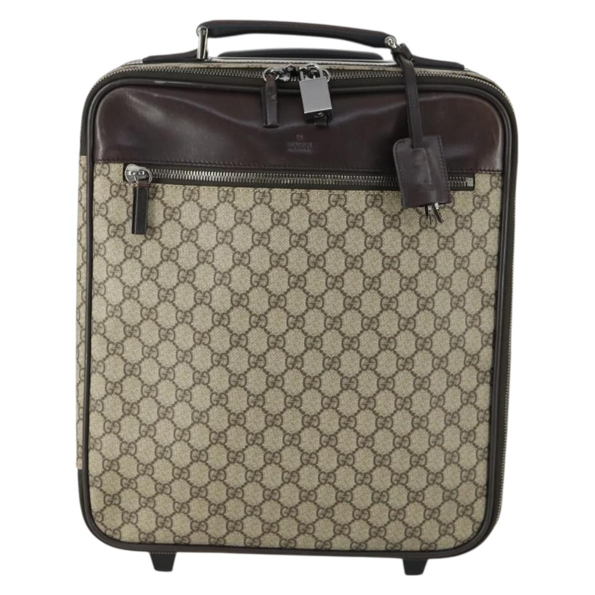 Gucci Web Trolley Rolling Luggage GG Coated Canvas Small