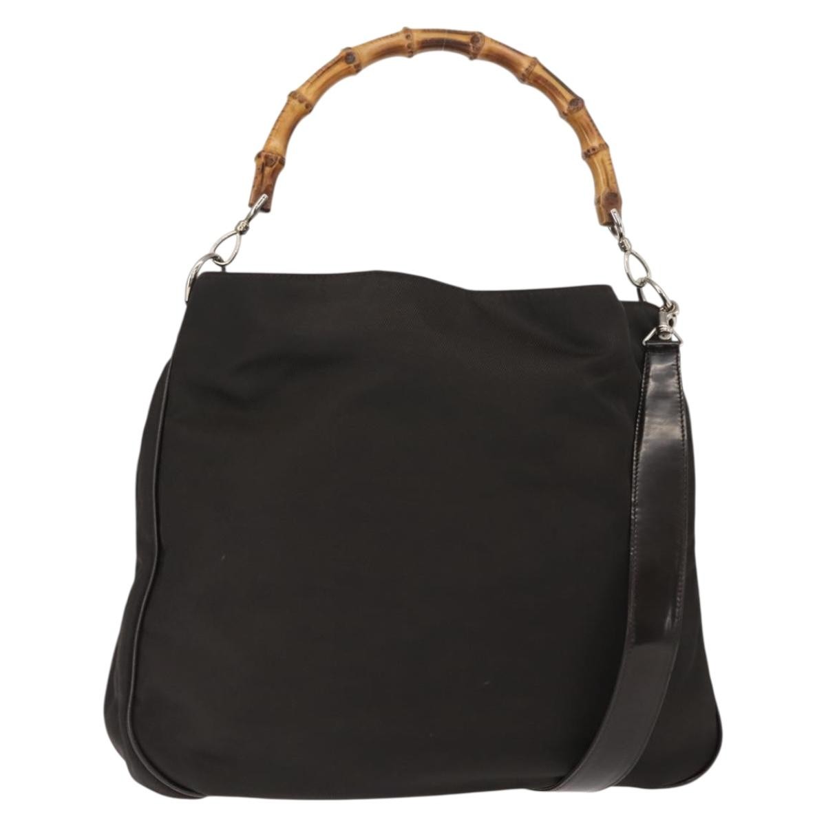Gucci Vintage Bamboo Shoulder Bag Nylon Product Image