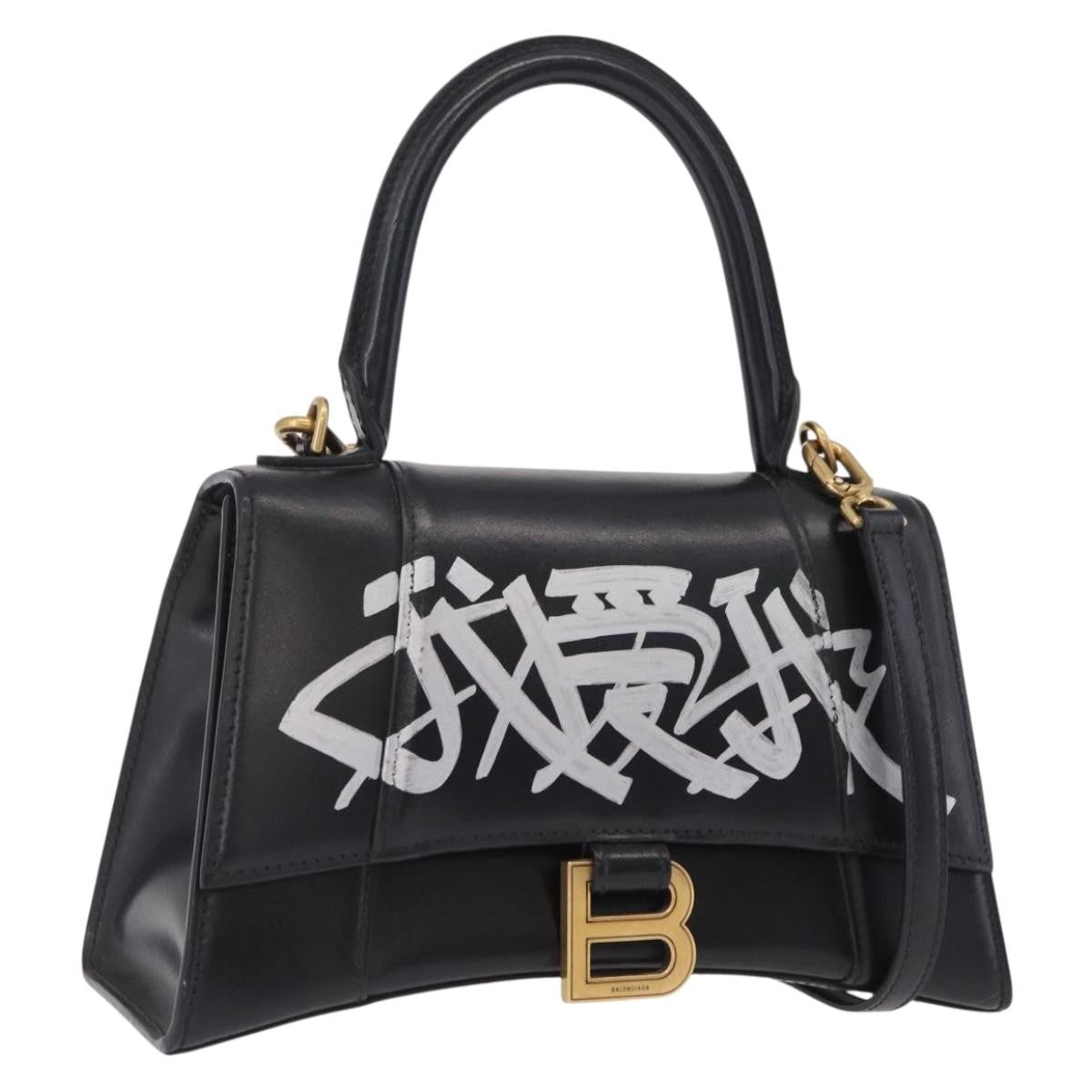 Balenciaga Graffiti Hourglass Top Handle Leather Small