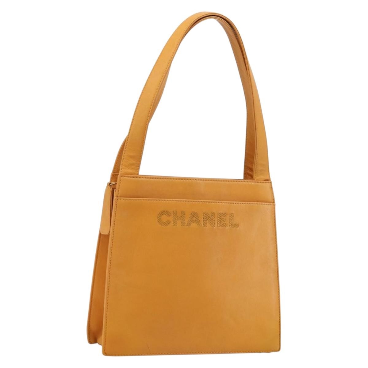 Chanel Vintage Logo Tote Leather Small