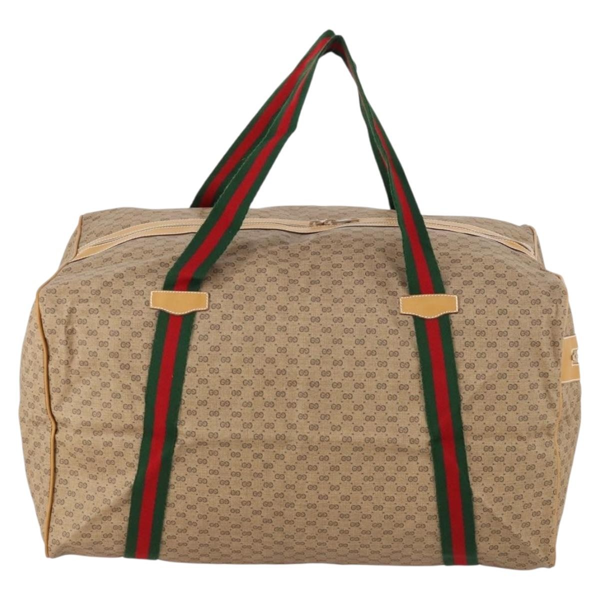 Gucci Web Trim Weekend Duffle Bag GG Coated Canvas Medium