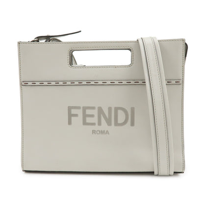 Fendi Logo Cut-Out Handle Shopper Embossed Leather Mini