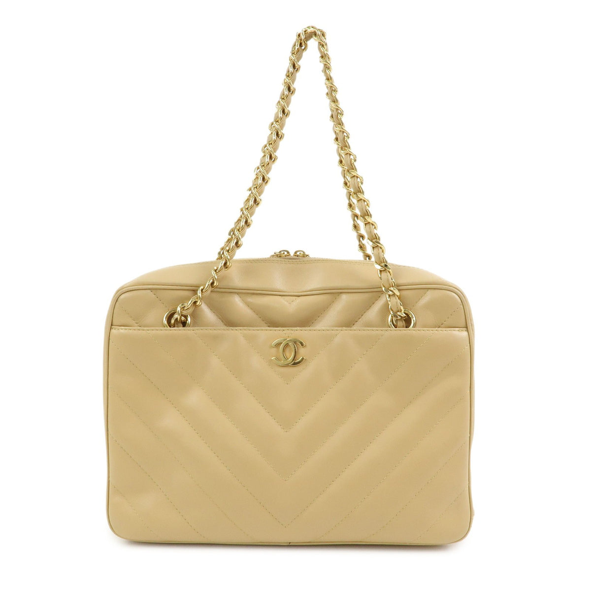 Chanel Vintage Pocket Camera Chevron Lambskin Large