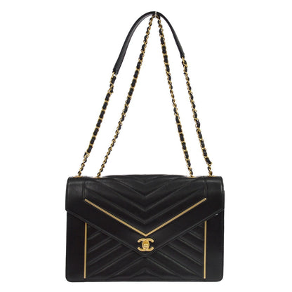 Chanel Reversed Flap Chevron Lambskin Medium