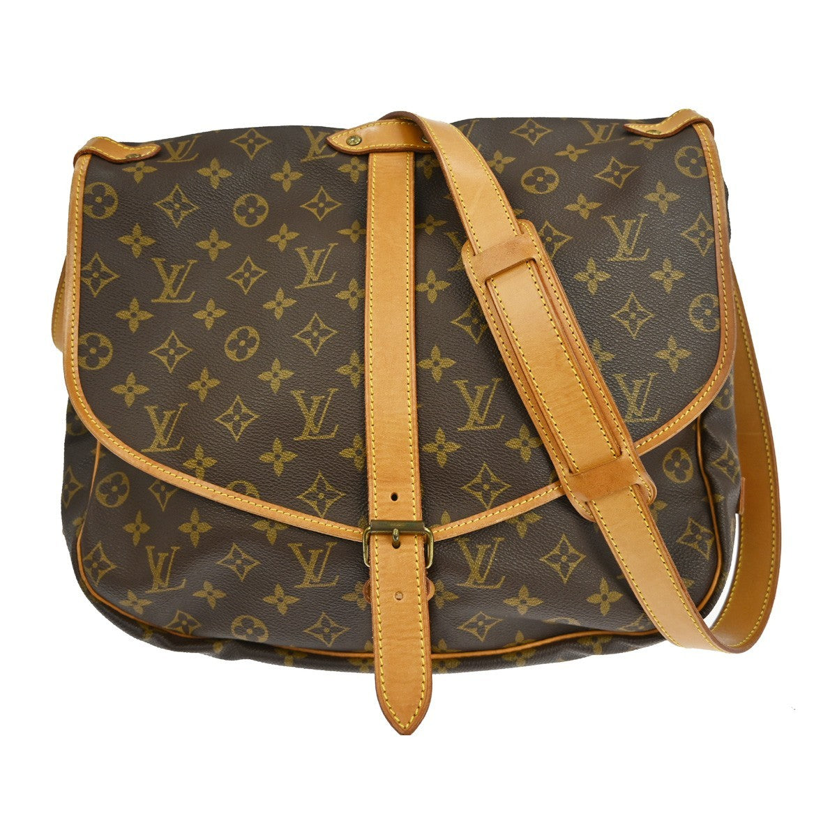 Louis Vuitton Saumur Handbag Monogram Canvas 35