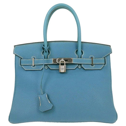 Hermes Touch Birkin Bag Blue Togo with Blue Matte Alligator and Gold Hardware 30