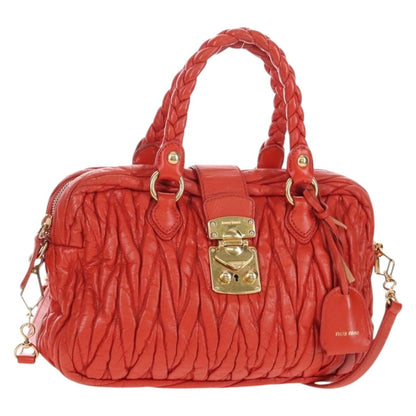Miu Miu Coffer Convertible Satchel Matelasse Leather Medium