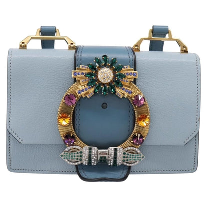 Miu Miu Madras Crystal Buckle Leather Small