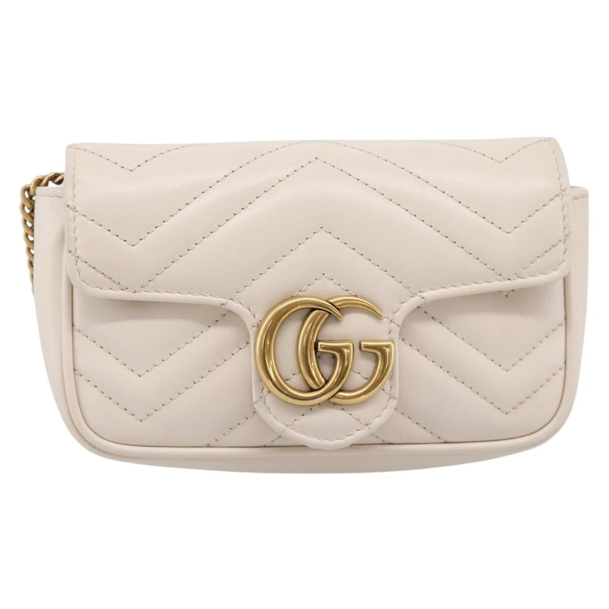 Gucci GG Marmont Flap Chain GG Coated Canvas and Leather Mini