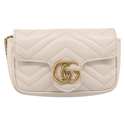 Gucci GG Marmont Flap Chain GG Coated Canvas and Leather Mini