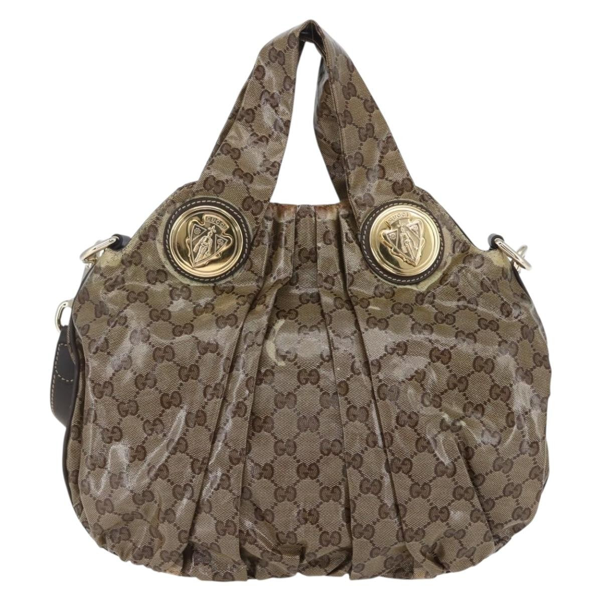 Gucci Hysteria Convertible Top Handle Bag GG Coated Canvas Large