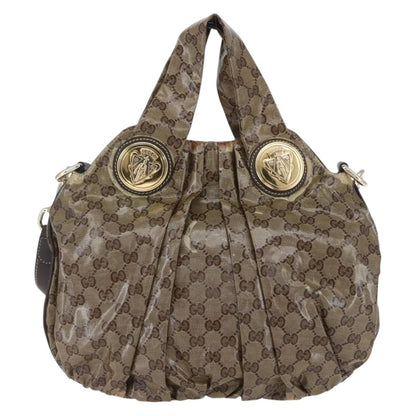 Gucci Hysteria Convertible Top Handle Bag GG Coated Canvas Large