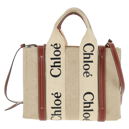 Chloe Woody Convertible Tote Canvas with Leather Small
