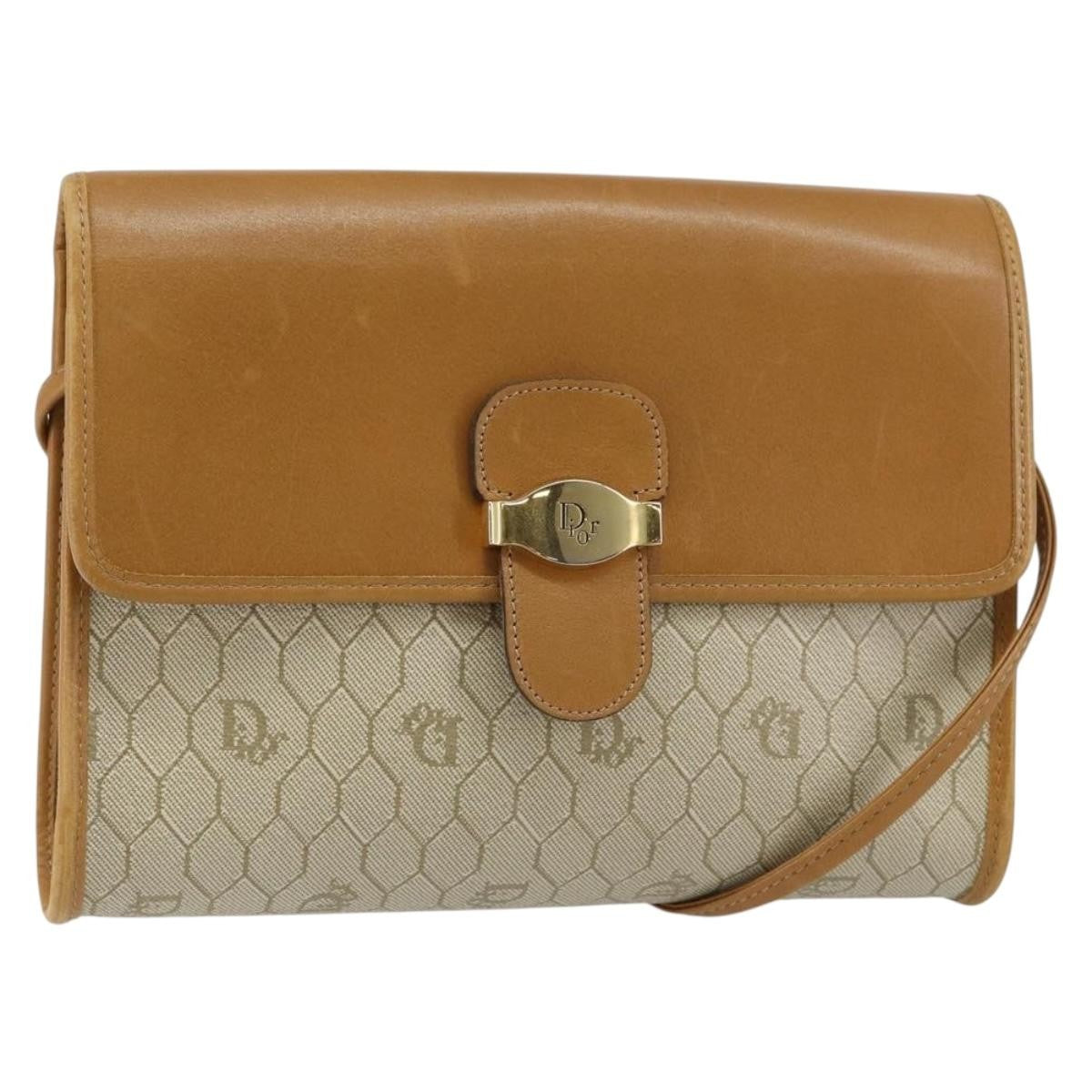 Christian Dior Vintage Honeycomb Flap Crossbody Bag Canvas and Leather Product Image