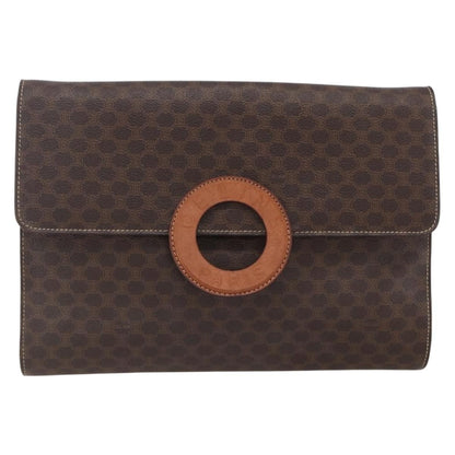 Celine Vintage Macadam Circle Logo Shoulder Bag Canvas and Leather Product Image