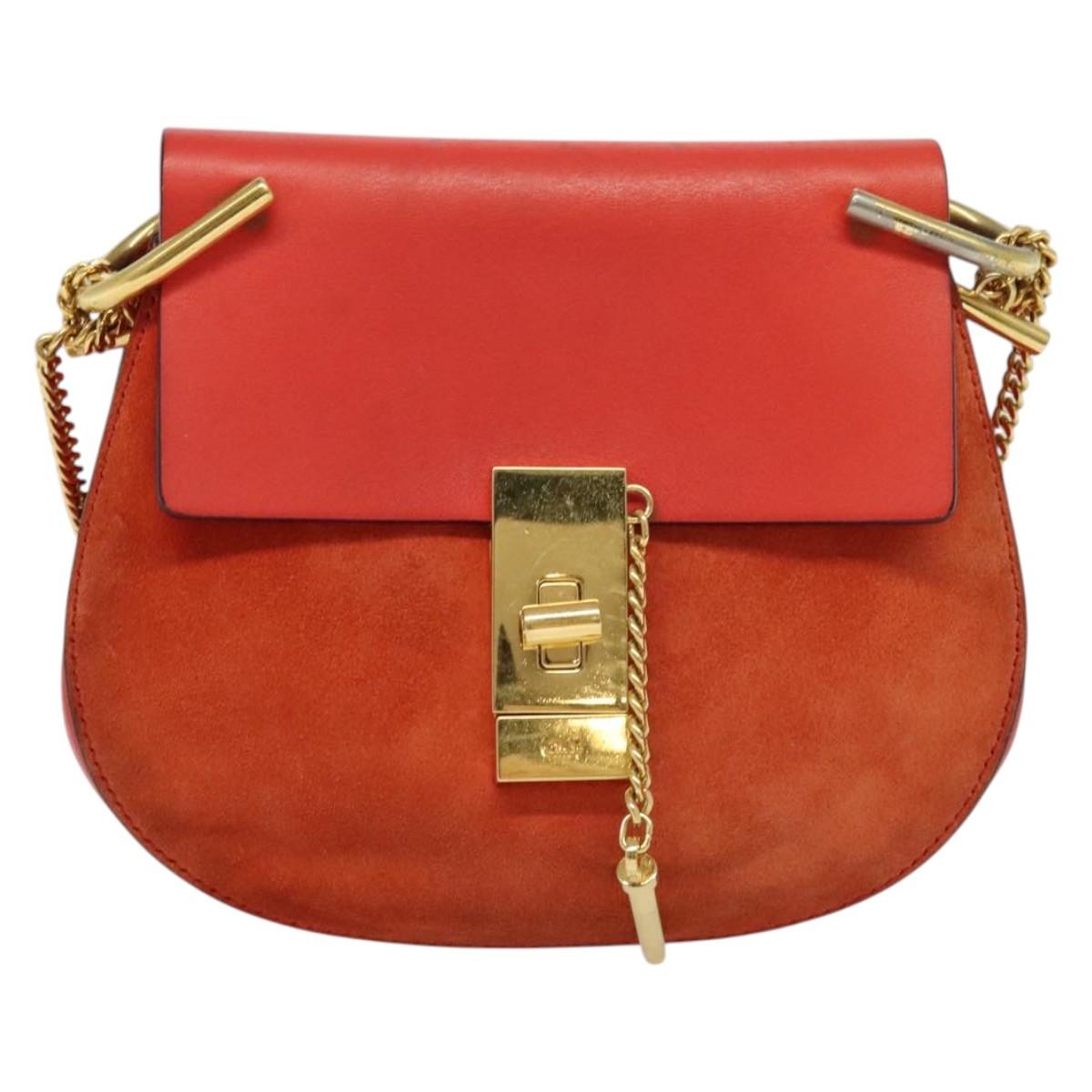 Chloe Drew Crossbody Bag Leather and Suede Small