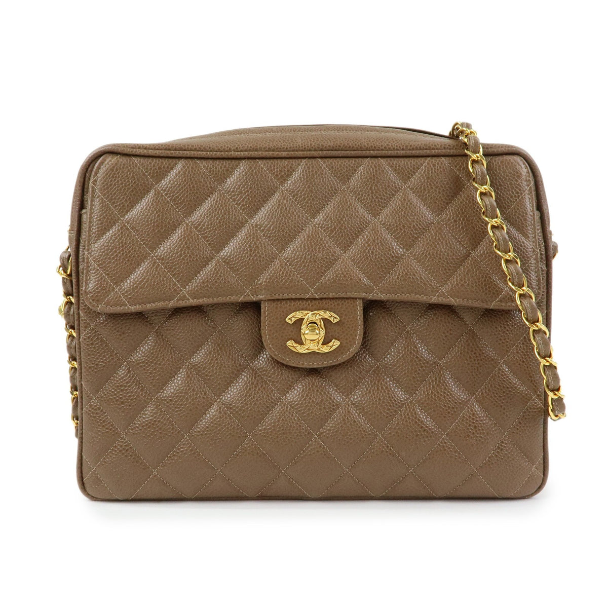 Chanel Vintage Front Pocket Camera Quilted Caviar Medium