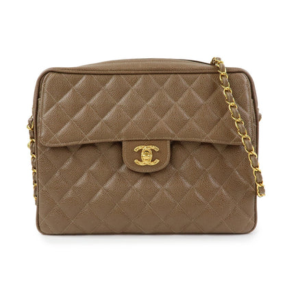 Chanel Vintage Front Pocket Camera Quilted Caviar Medium