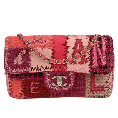 Chanel Flap Bag Multicolor Patchwork Tweed, Caviar with Calfskin Product Image