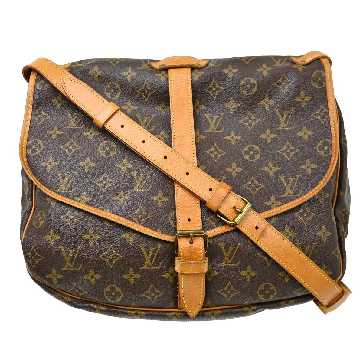 Louis Vuitton Saumur Handbag Monogram Canvas 35