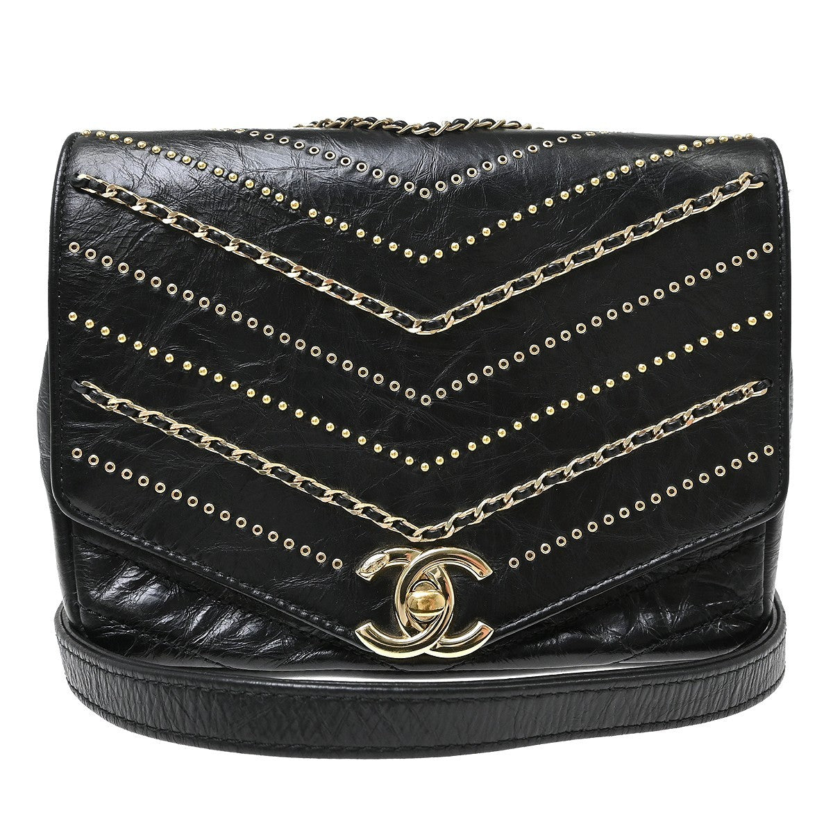 Chanel Vintage Envelope Flap Chevron Calfskin Product Image