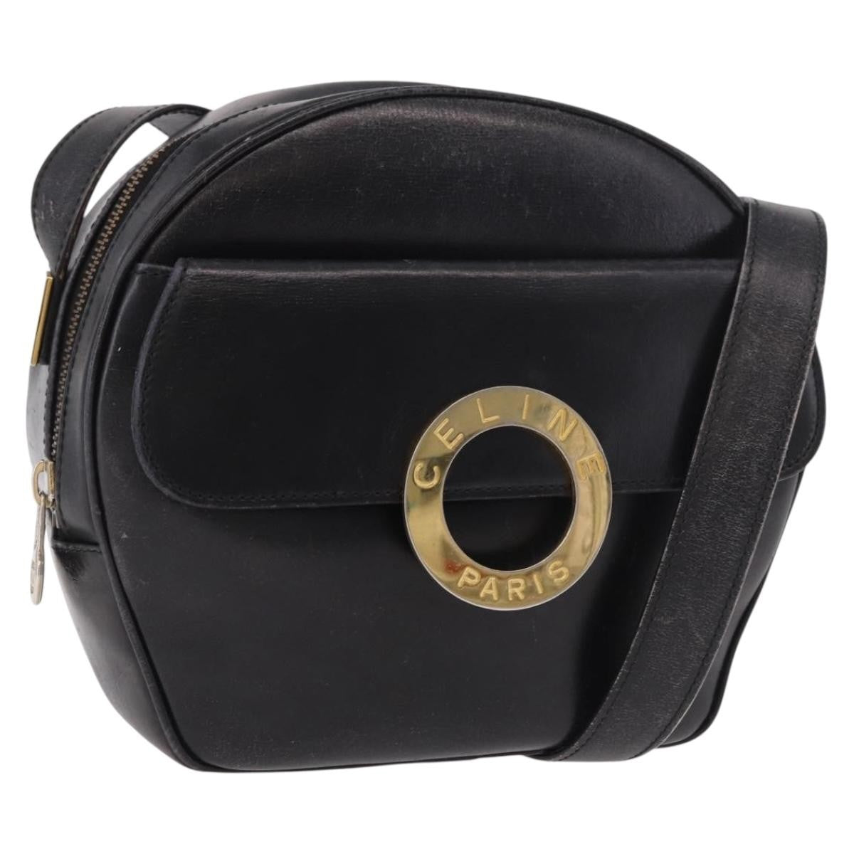 Celine Vintage Circle Logo Leather Small