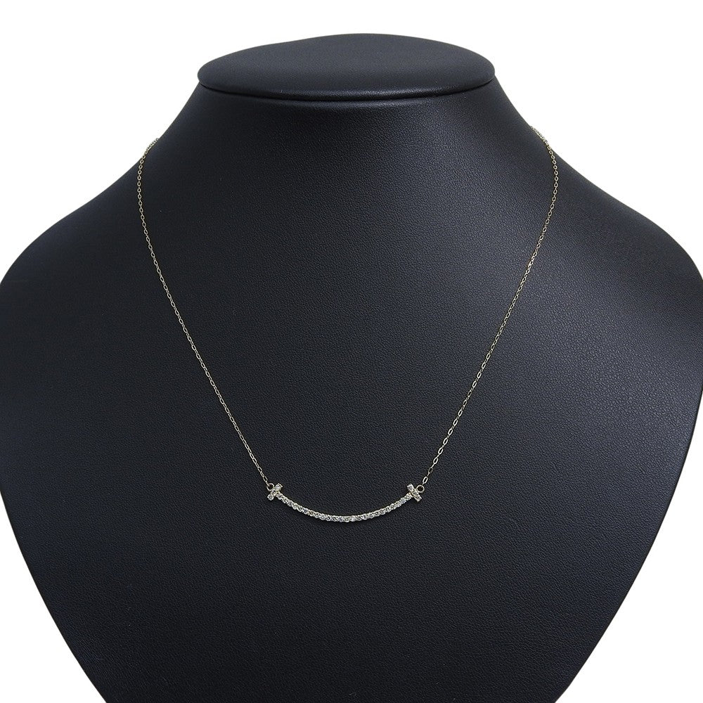 Tiffany & Co. T Smile Pendant 18K Yellow Gold with Diamonds medium