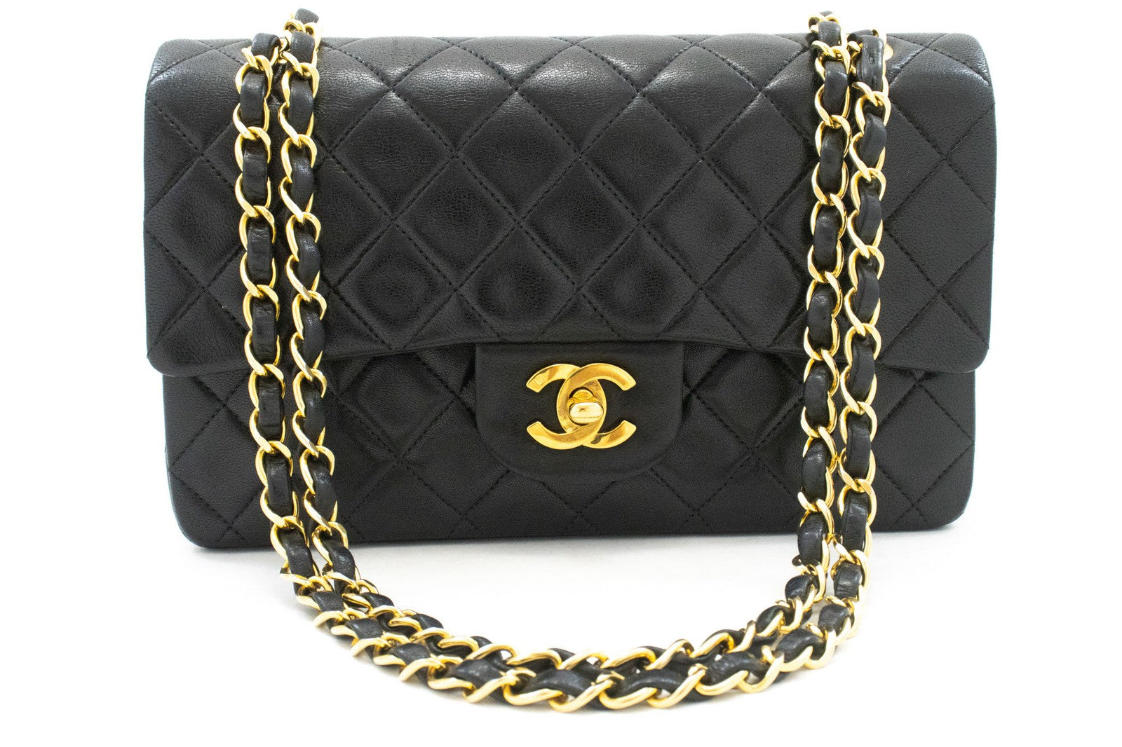 Chanel Vintage Classic Double Flap Quilted Lambskin Small