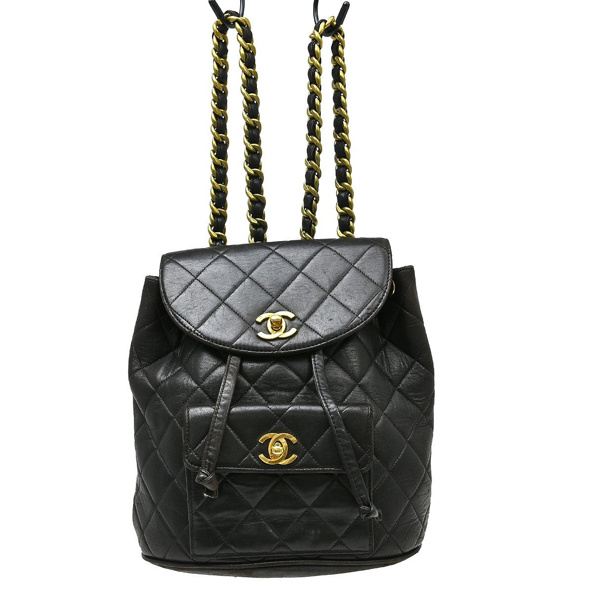 Chanel Duma Drawstring Backpack Quilted Leather Small