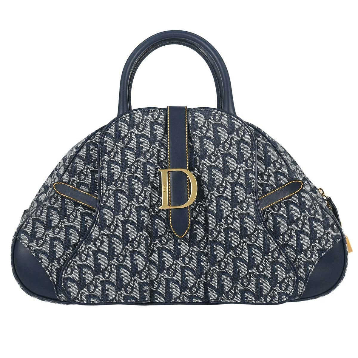 Christian Dior Vintage Saddle Bowler Diorissimo Canvas Medium