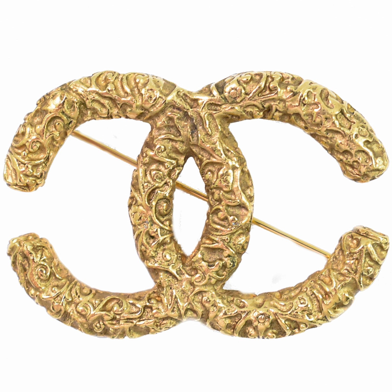 Chanel CC Brooch Textured Metal Product Image