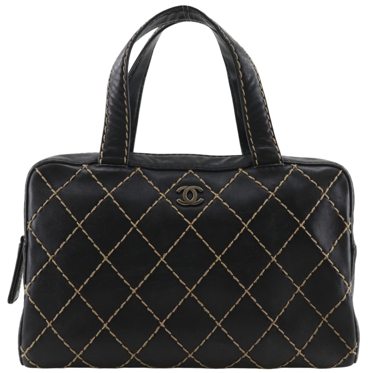 Chanel Surpique Boston Quilted Leather Large