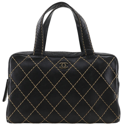 Chanel Surpique Boston Quilted Leather Large
