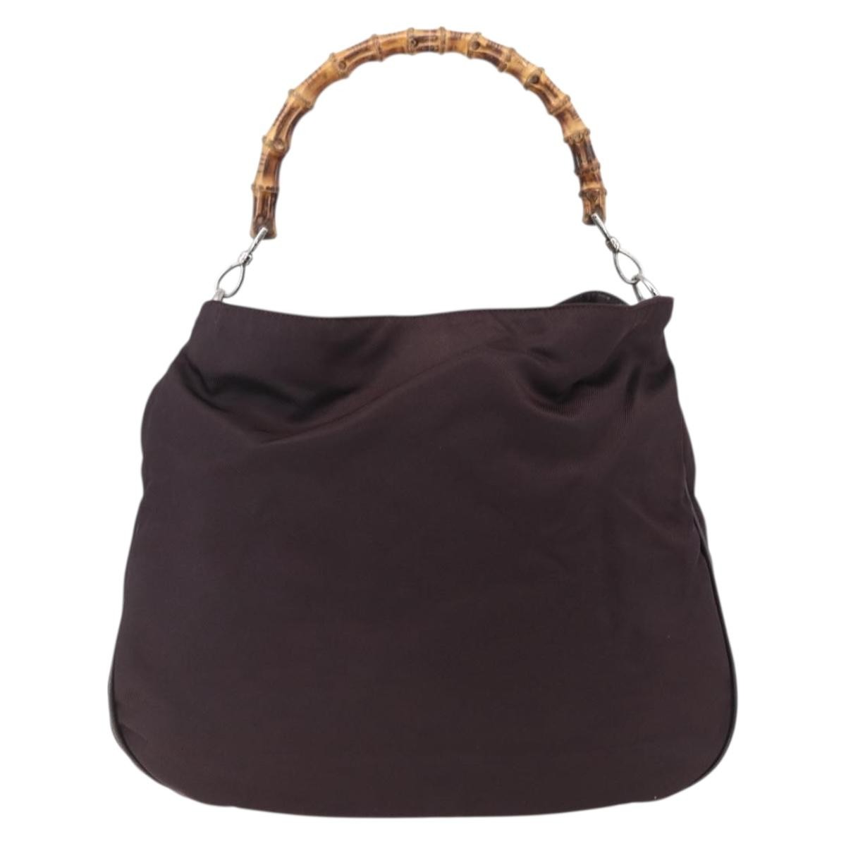 Gucci Vintage Bamboo Handle Bag Nylon Product Image
