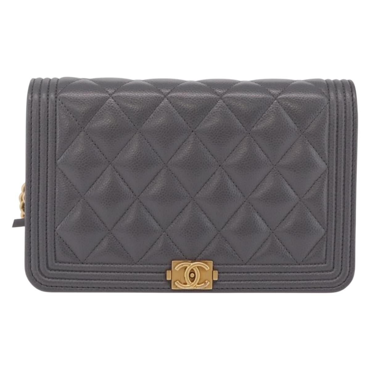 Chanel Boy Wallet on Chain Quilted Caviar Mini