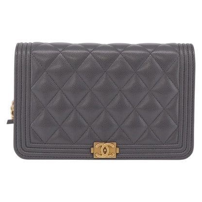 Chanel Boy Wallet on Chain Quilted Caviar Mini
