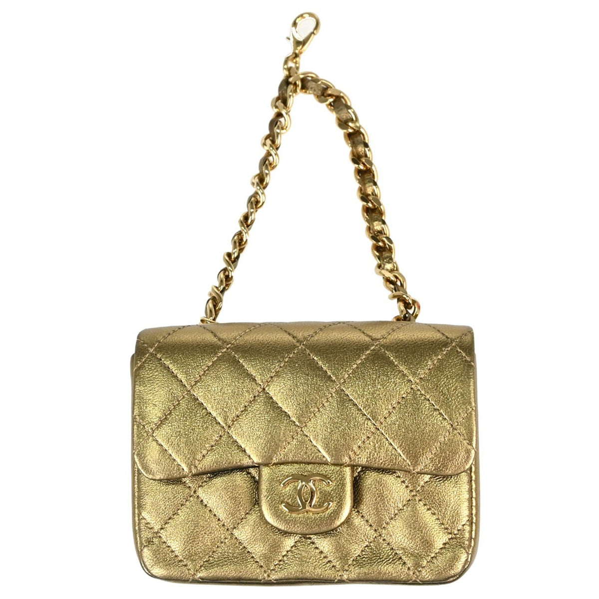 Chanel Vintage Flap Bag Charm Quilted Lambskin Micro