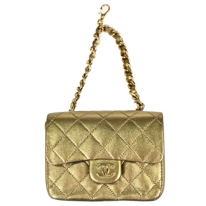Chanel Vintage Flap Bag Charm Quilted Lambskin Micro