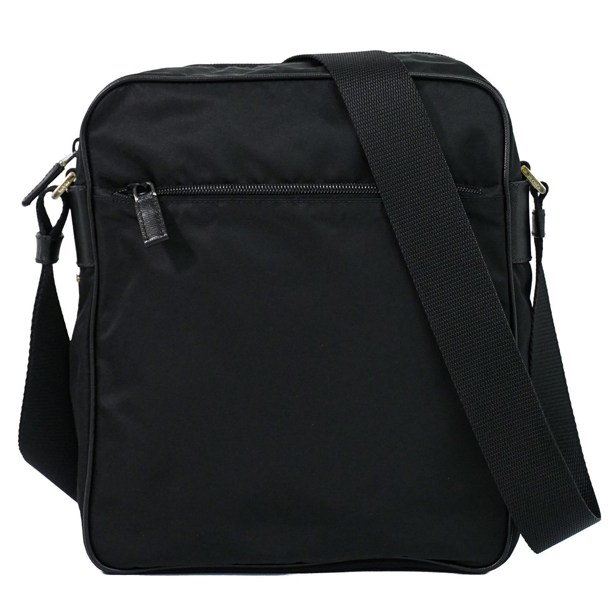 Prada Front Zip Messenger Quilted Tessuto Medium