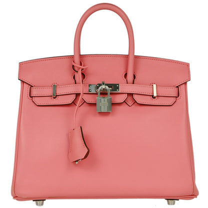 Hermes Birkin Handbag Pink Swift with Palladium Hardware 25