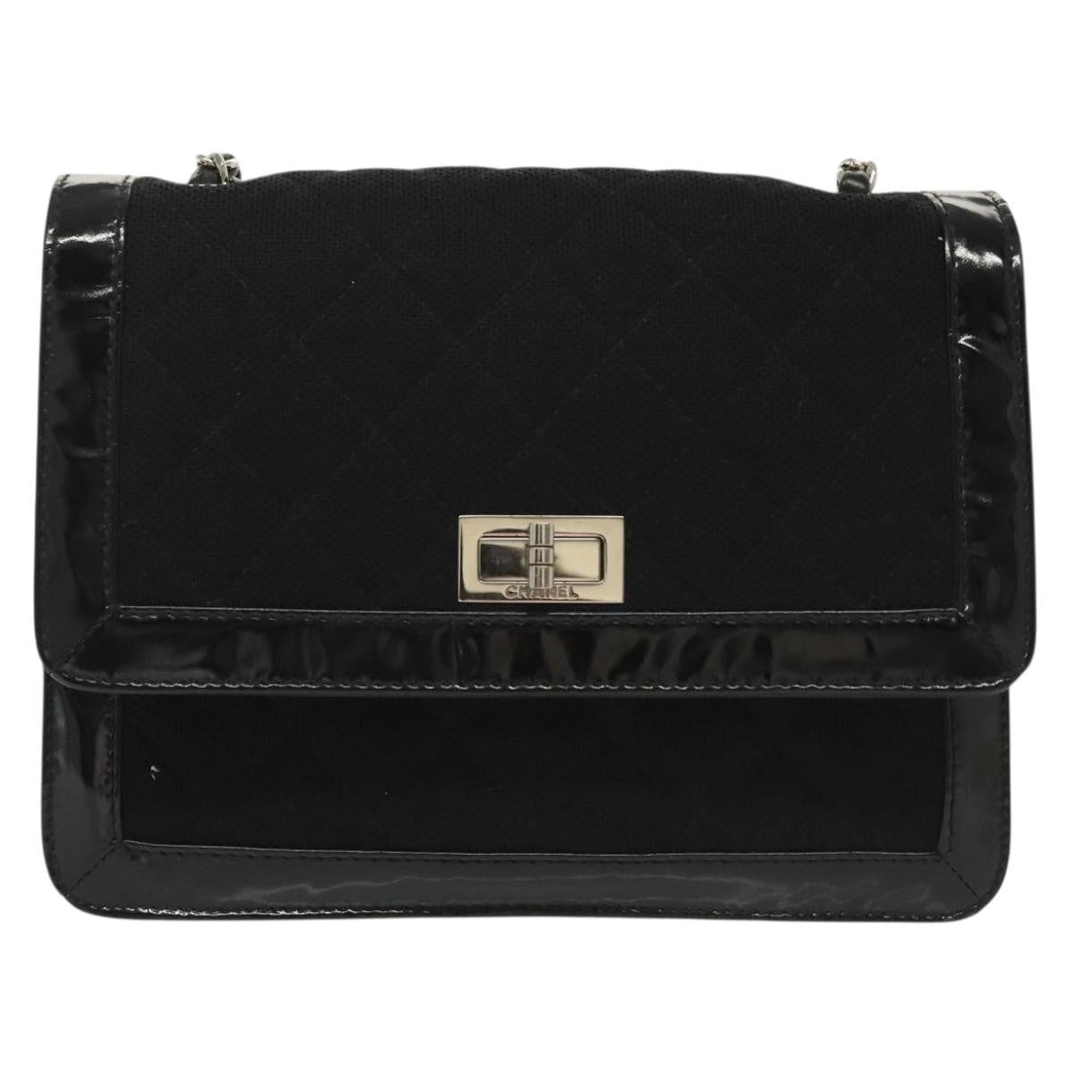 Chanel Vintage Mademoiselle Flap Quilted Canvas with Patent Small