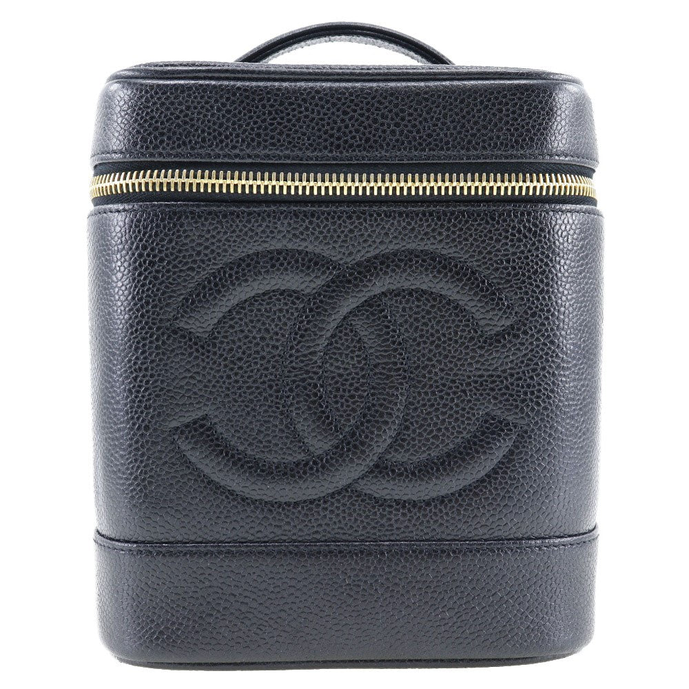 Chanel Vintage Timeless Cosmetic Case Caviar Tall