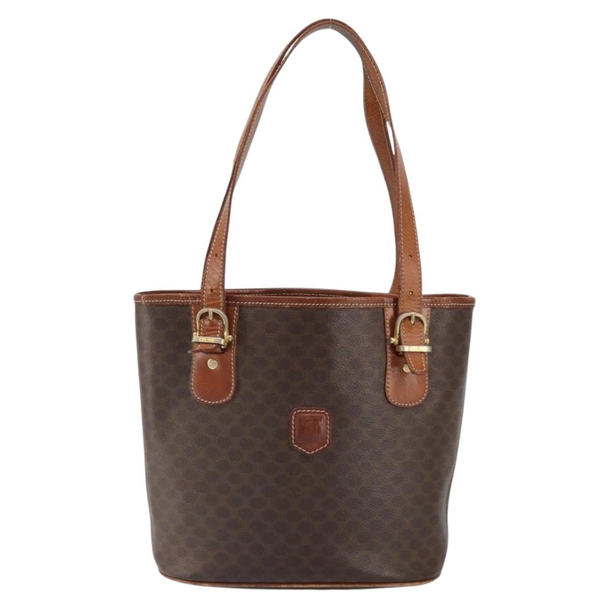 Celine Vintage Macadam Shopper Tote Coated Canvas Medium