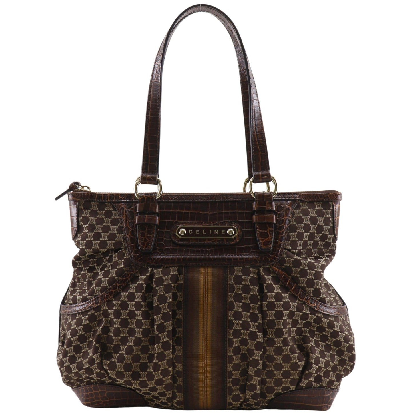 Celine Macadam Handbag Macadam with leather Large