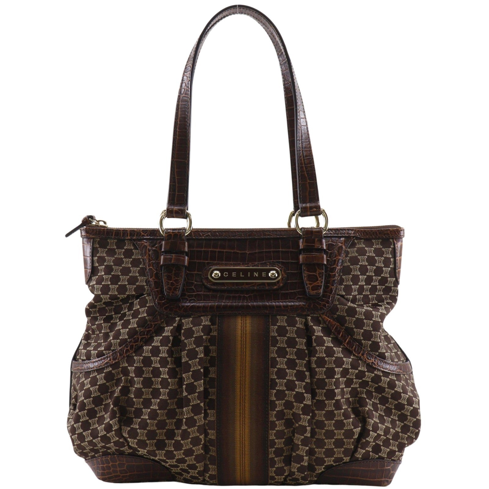 Celine Macadam Handbag Macadam with leather Large