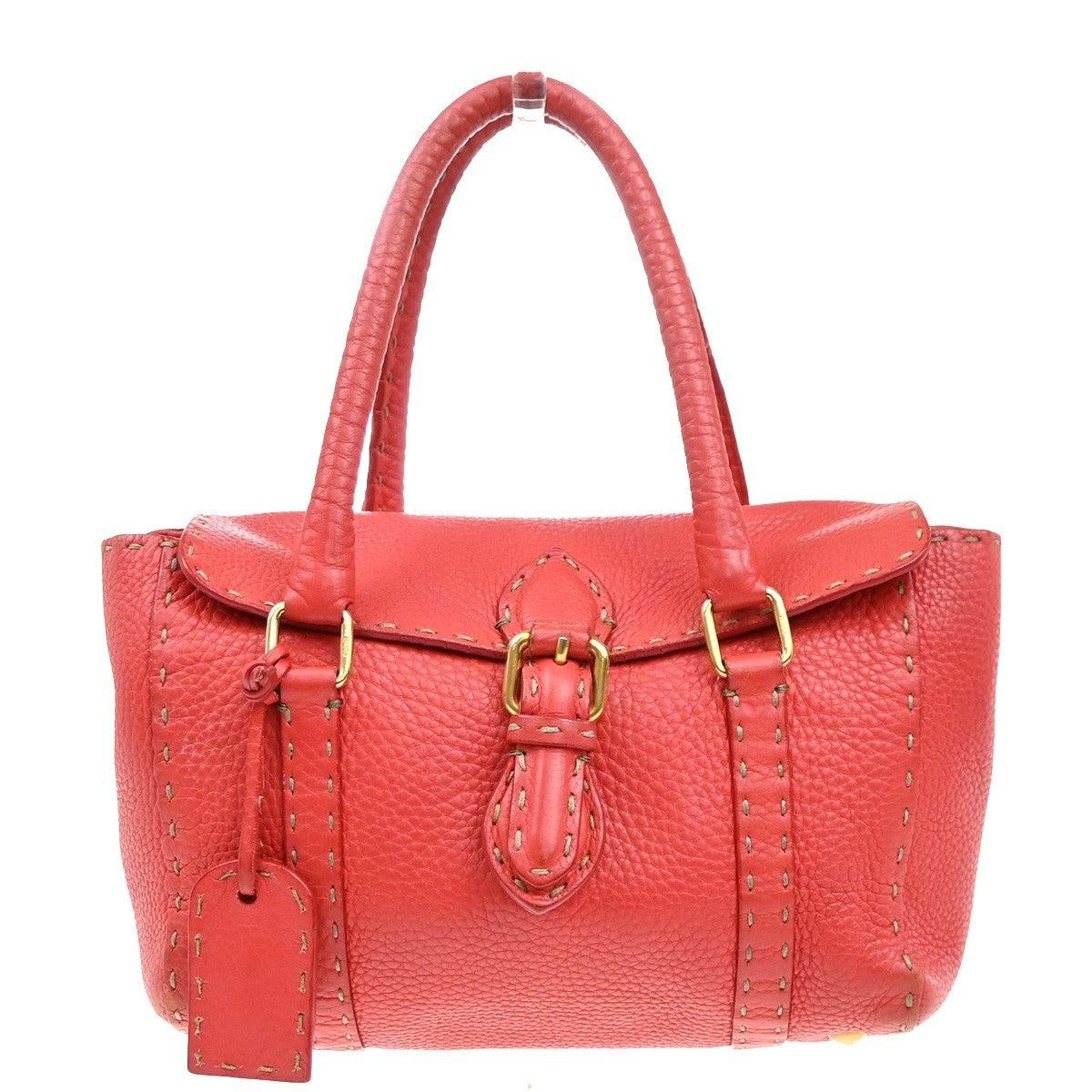 Fendi Selleria Linda Satchel Pebbled Leather Mini