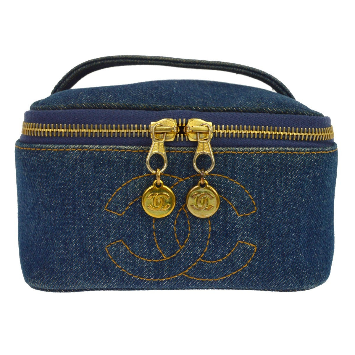Chanel Vanity Case Quilted Denim Product Image